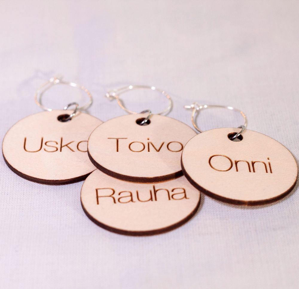Lasimerkit omilla teksteillä, pyöreä