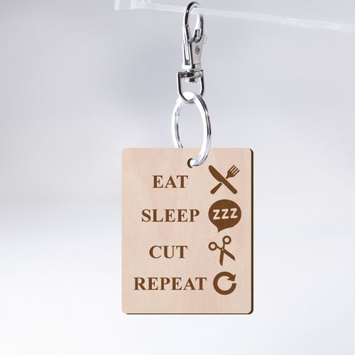 Eat-Sleep-Repeat riipus tai magneetti omalla tekstillä