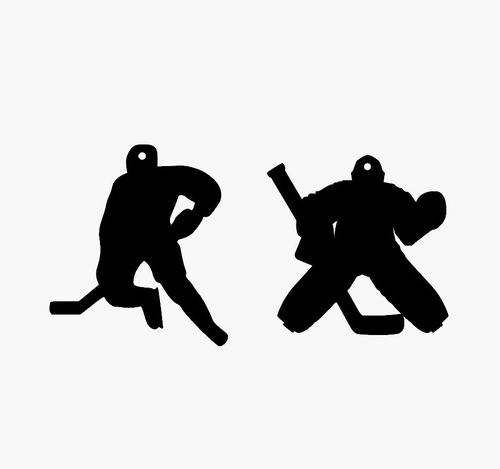 Jääkiekkoilija tai maalivahti riipus omalla numerolla/ tekstillä