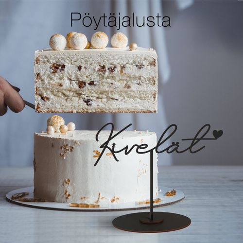 Kakkukoriste nimellä tai omalla tekstillä, 1 rivi, eri tekstityylejä
