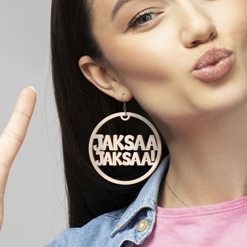 Korvakorut omalla tekstillä, ympyrä eri kokoja